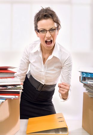  Businesswoman screamingの写真素材