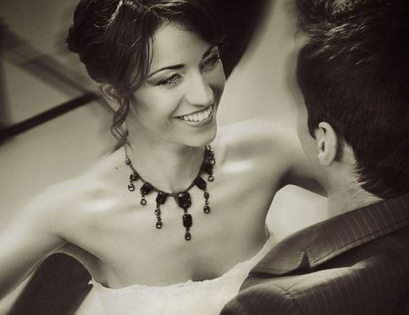 happy wedding coupleの写真素材