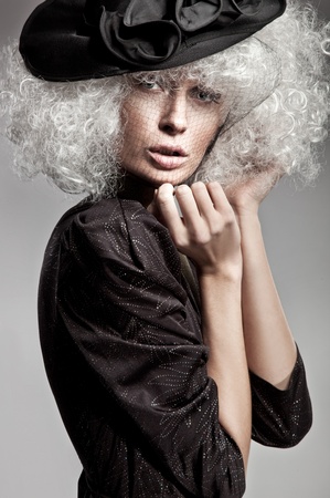 Fashion style portrait of a beautiful womanの写真素材