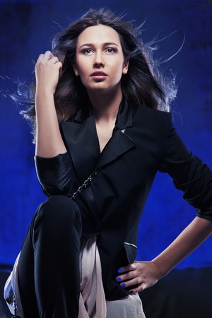 Elegant young lady posingの写真素材