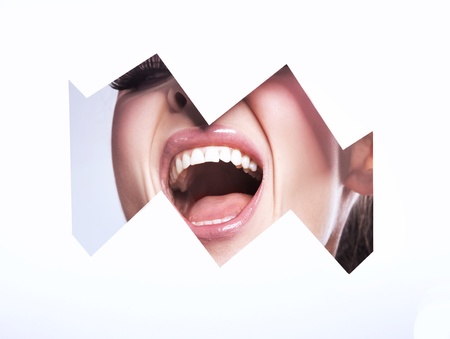 Shaped portrait of perfect beautyの写真素材