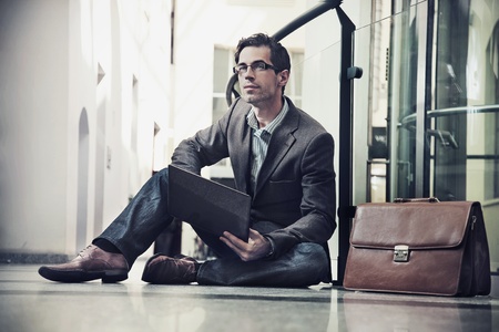 Young businessman restingの写真素材