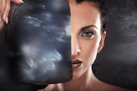 Modern style fantasy portrait of a beautiful young womanの写真素材