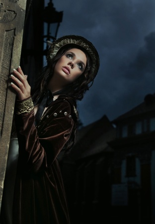Portrait of a pretty brunetteの写真素材