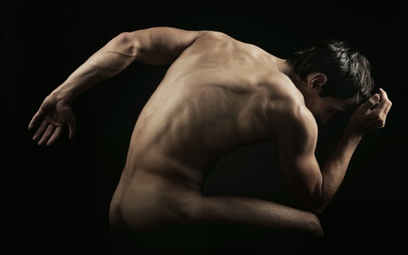  muscular man posingの写真素材