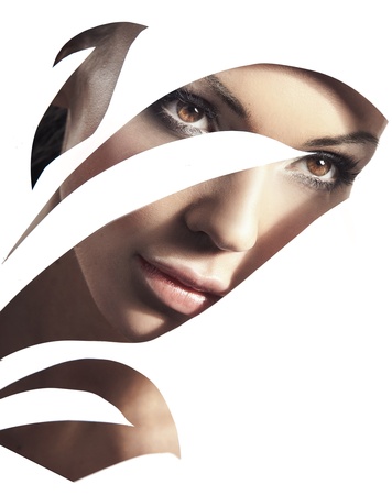 Beauty style portrait of a young ladyの写真素材