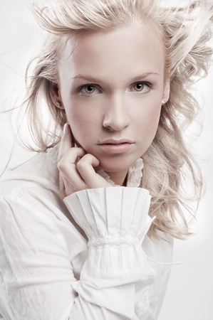 Beautiful blond woman with fashion hairstyleの写真素材