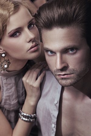 Portrait of very handsome coupleの写真素材