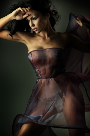 Perfect brunette beauty posingの写真素材