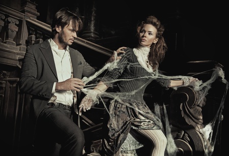 Conceptual image of an elegant coupleの写真素材
