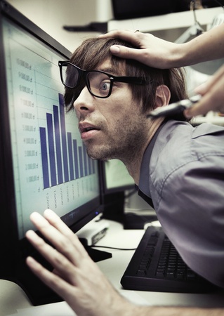 Office worker forced to work harder and harderの写真素材