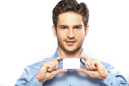 Glad handsome man with facial hairの写真素材