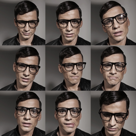 Multiple fashion and fancy male picturesの写真素材