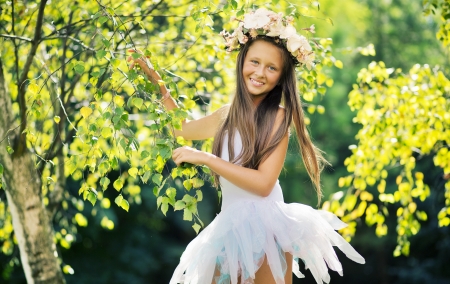 Young ladyl wearing nice flowerhatの写真素材
