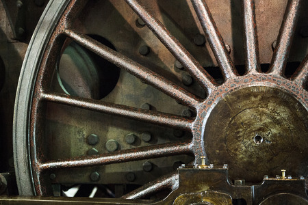 Iron, hard wheel of the locomotiveの写真素材