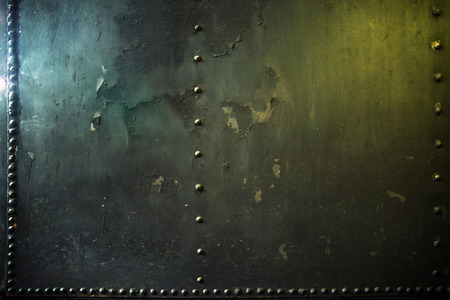 Crushed metal wal in the abandoned warehouseの写真素材