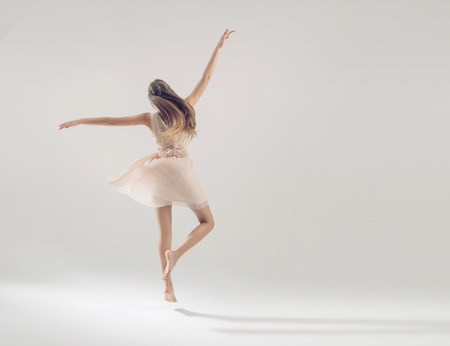 Beautiful talented athlete in ballet danceの写真素材