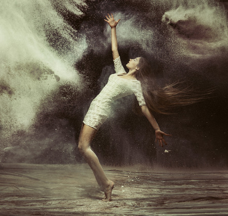 Ballet dancer in the magic art dust figureの写真素材