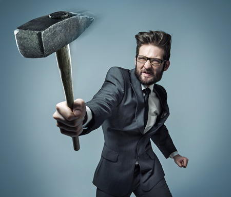 Conceptual picture of a powerful businessmanの写真素材