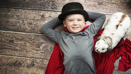 Portrait of a little lying illusionistの写真素材