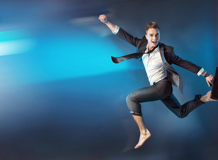 Conceptual image of a successful young businessman