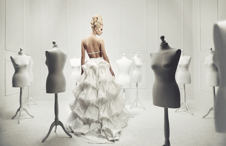 Elegant glamorous young blond womanの写真素材