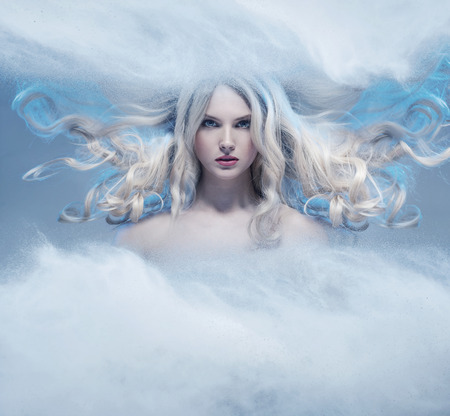 Fantasy expressive portrait of a blond womanの写真素材