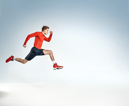 Portrait of an ambitious handsome athleteの写真素材