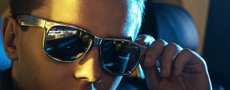 Closeup portrait of a young handsome man