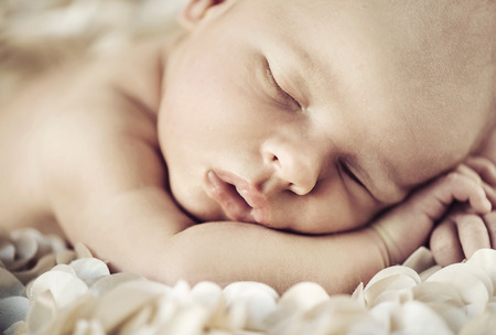 Closeup portrait of a cute baby boy