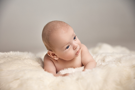 Closeup portrait of a cute little sonの写真素材