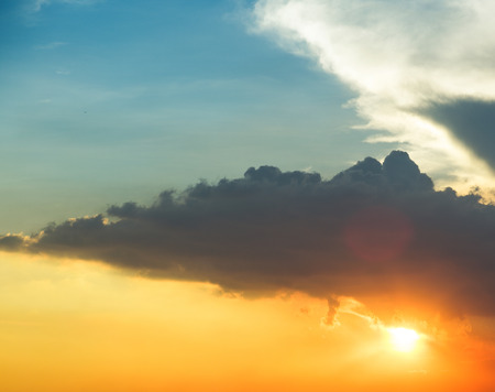 Natural background of the blue sky with cloudsの写真素材