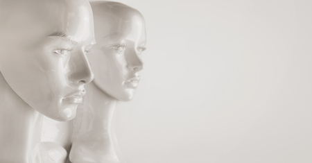 Plaster pieces of mannequin sculptures