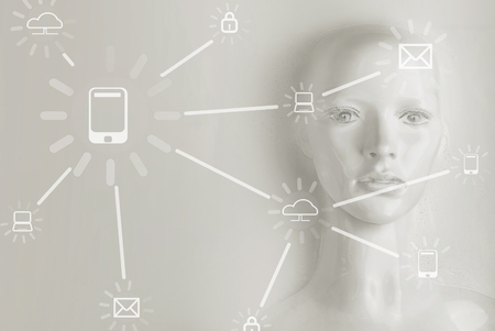 Artificial intelligence concept - globalization, Internet, networkの写真素材