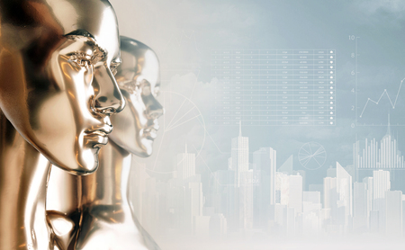 Artificial intelligence concept - graphs and diagramsの写真素材