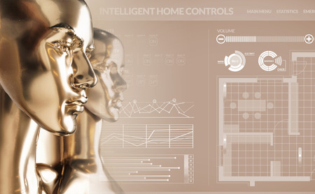 Artificial intelligence concept - smart houseの写真素材