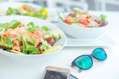 Healthy, summer lunch, organic and vegetarian mealの写真素材
