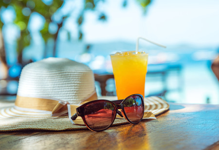 Summer, holiday, vacation accessories - tropical areaの写真素材