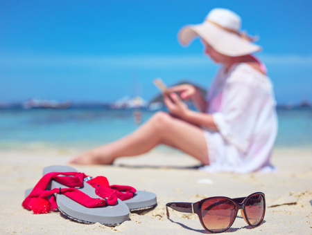 Woman on a abeachの写真素材