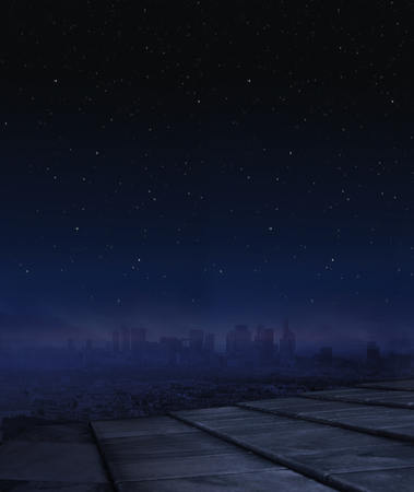 Panorama picture of nightlife in the large cityの写真素材