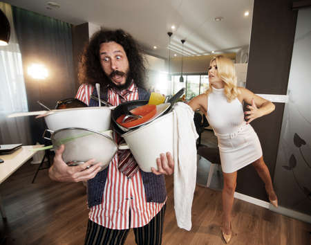 Funny couple and theirs house works