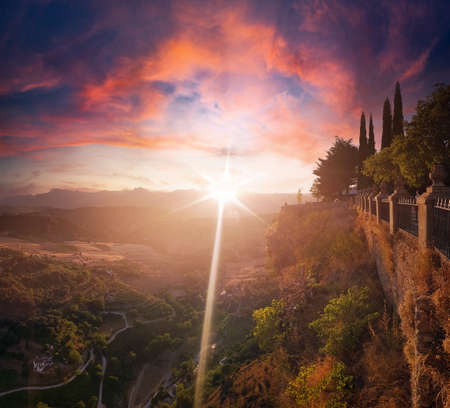 red sunset sky in Spainの写真素材