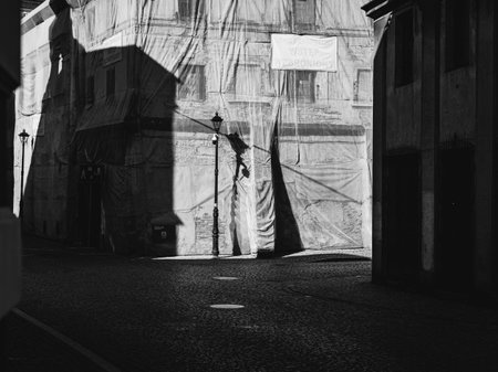 old town streets, no peopleの写真素材