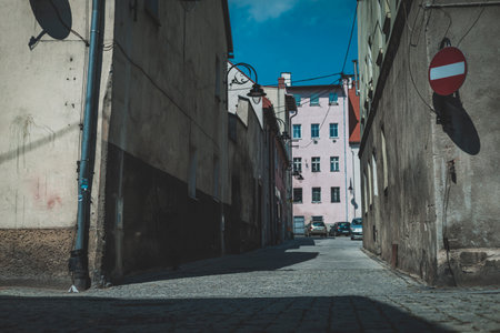 back street in the small town, poland small town