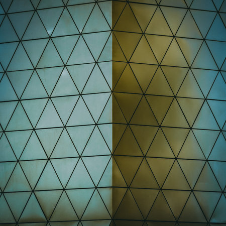 triangle shapes on metal wall