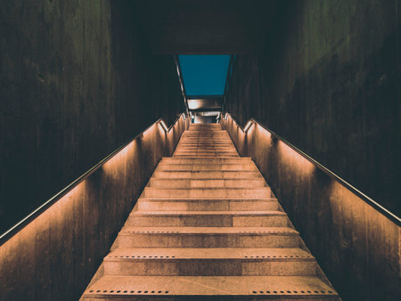 stairs to the metro station, modern urban architecture
