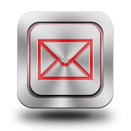 E-mail aluminium or steel, glossy icon, button, signの写真素材