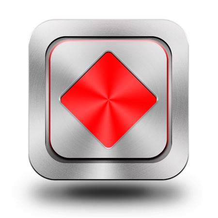 Playing Card, caro, , brushed aluminum or stainless steel, glossy icon, button, signの写真素材