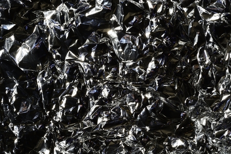 Crinkled tinfoil, aluminum foil, wrinkled aluminum foil photo.の写真素材