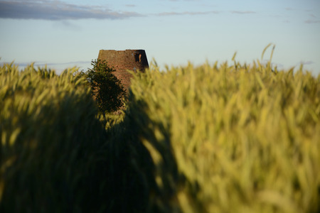 Classic Polish countryside fields meadows  lakes hills  ponds windmills.の写真素材